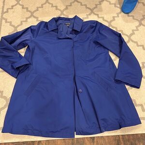 Eileen Fisher Rain Trench Coat Blue Notched Collar
Button Down Sz Medium EUC